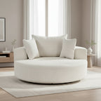 Fauteuil pivotant simple en mousse chenille noir/vert