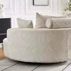 Fauteuil pivotant simple en mousse chenille noir/vert