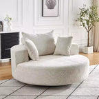 Fauteuil pivotant simple en mousse chenille noir/vert
