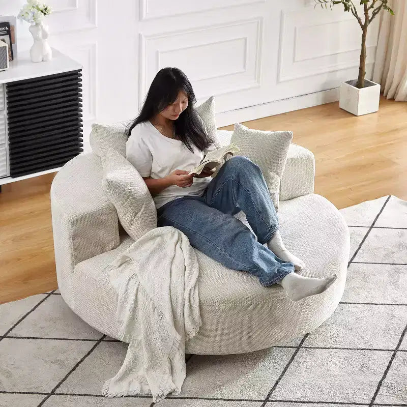 Fauteuil pivotant simple en mousse chenille noir/vert