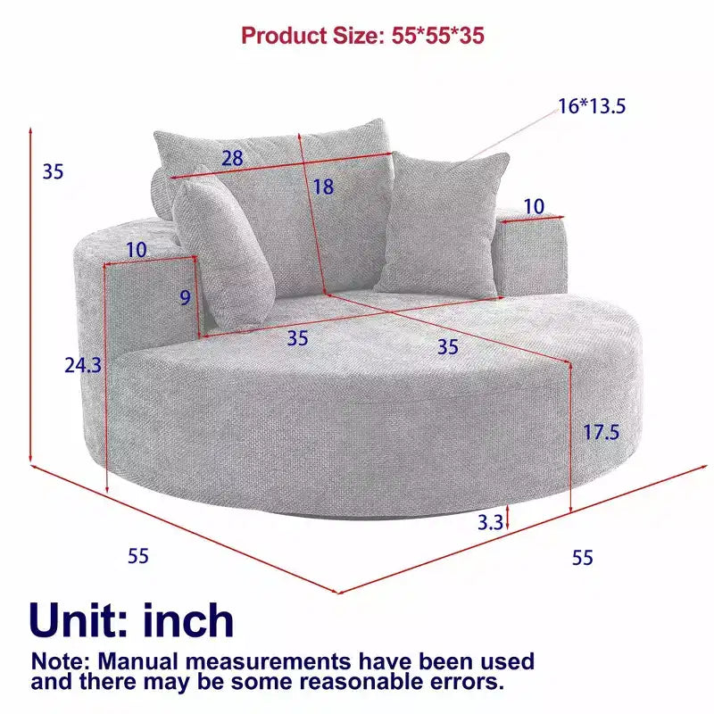 Fauteuil pivotant simple en mousse chenille noir/vert