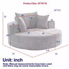 Fauteuil pivotant simple en mousse chenille noir/vert