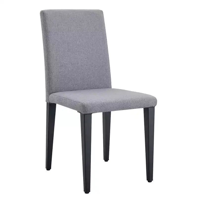 Chaise de salle à manger grise rembourrée, sans accoudoirs / Lot de 4