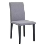 Chaise de salle à manger grise rembourrée, sans accoudoirs / Lot de 4