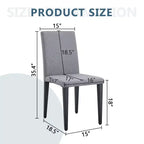 Chaise de salle à manger grise rembourrée, sans accoudoirs / Lot de 4