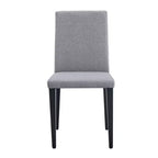 Chaise de salle à manger grise rembourrée, sans accoudoirs / Lot de 4