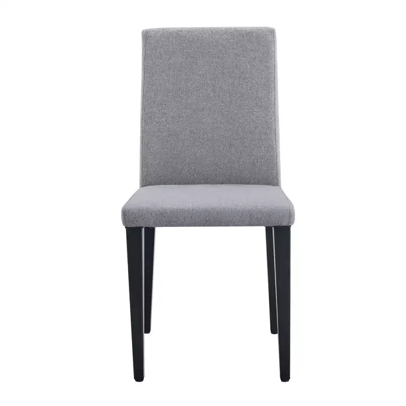 Chaise de salle à manger grise rembourrée, sans accoudoirs / Lot de 4