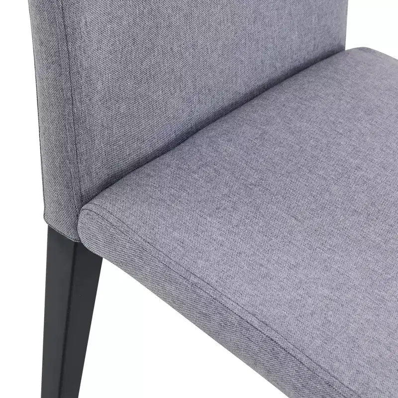 Chaise de salle à manger grise rembourrée, sans accoudoirs / Lot de 4