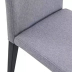 Chaise de salle à manger grise rembourrée, sans accoudoirs / Lot de 4