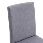 Chaise de salle à manger grise rembourrée, sans accoudoirs / Lot de 4