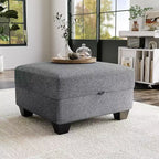 Canapé sectionnel modulaire en U gris avec ottomane, 7 places