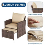 Fauteuil d'appoint en similicuir marron avec table d'appoint, 1 place