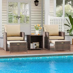 Fauteuil d'appoint en similicuir marron avec table d'appoint, 1 place