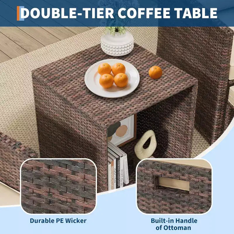 Fauteuil d'appoint en similicuir marron avec table d'appoint, 1 place
