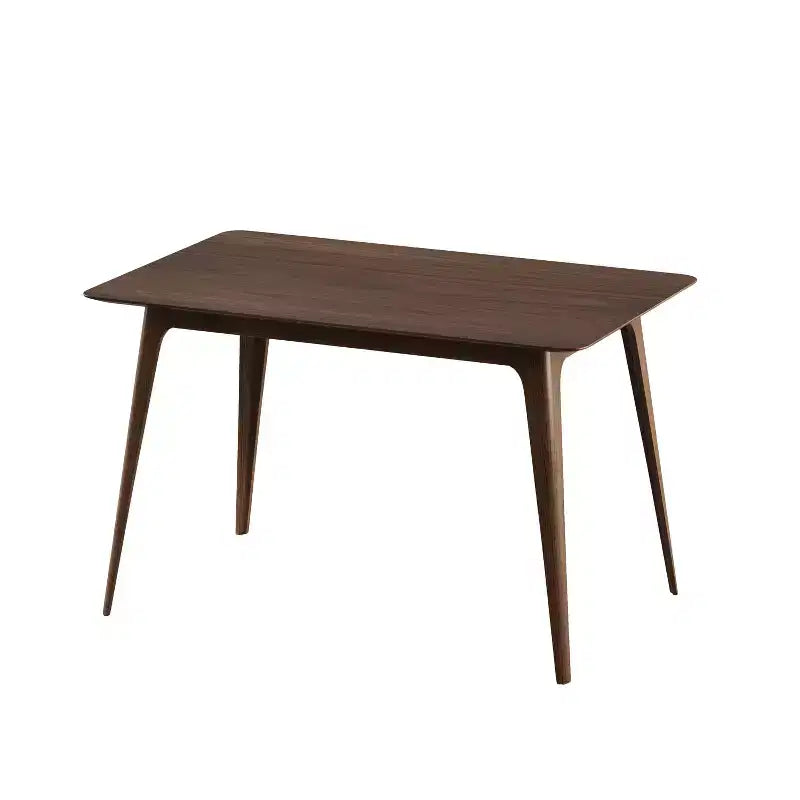 Table à manger rectangulaire 120 cm Noyer/Noir avec pieds en bois d'hévéa, 4 places