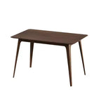 Table à manger rectangulaire 120 cm Noyer/Noir avec pieds en bois d'hévéa, 4 places