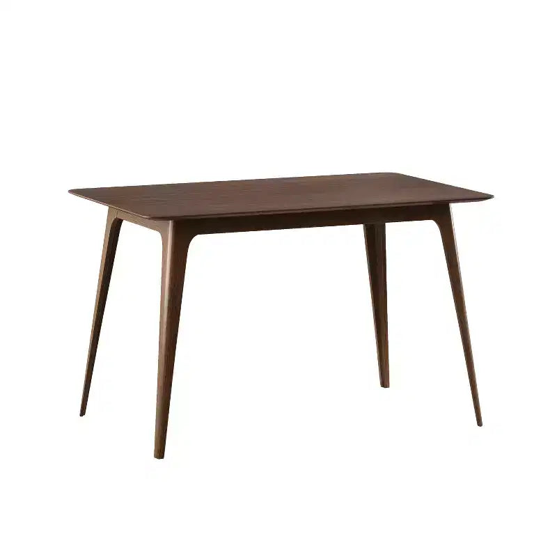 Table à manger rectangulaire 120 cm Noyer/Noir avec pieds en bois d'hévéa, 4 places