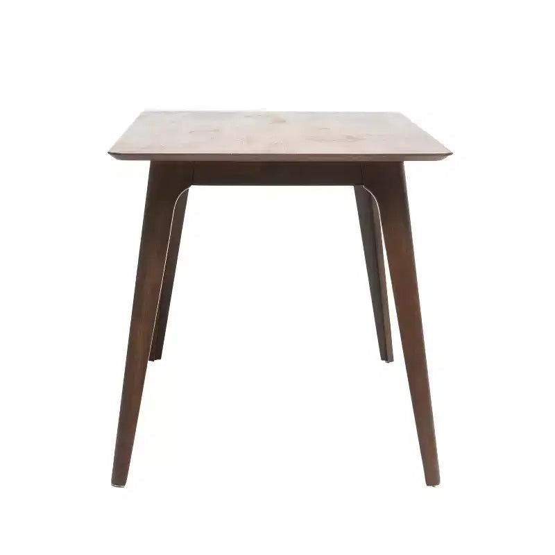 Table à manger rectangulaire 120 cm Noyer/Noir avec pieds en bois d'hévéa, 4 places