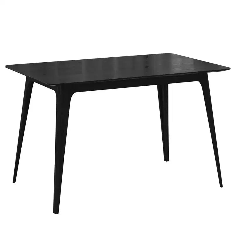 Table à manger rectangulaire 120 cm Noyer/Noir avec pieds en bois d'hévéa, 4 places
