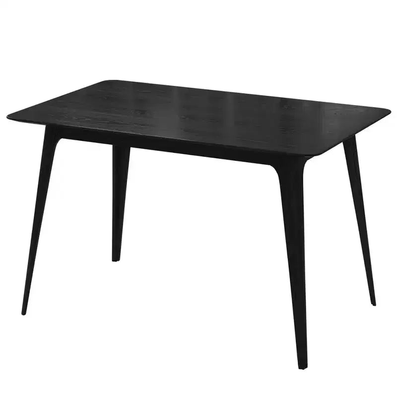 Table à manger rectangulaire 120 cm Noyer/Noir avec pieds en bois d'hévéa, 4 places