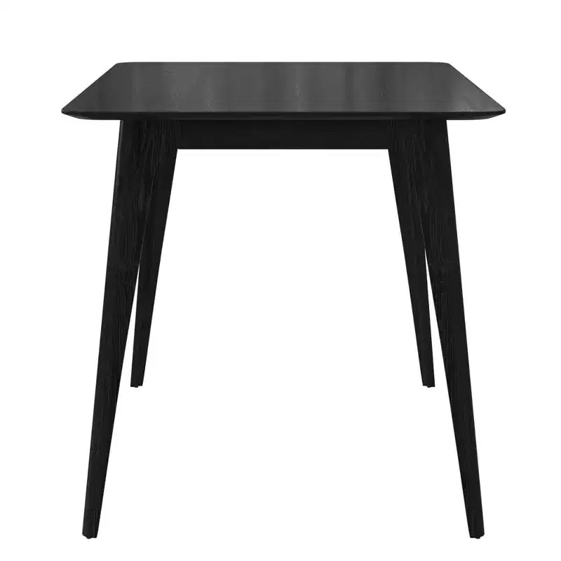 Table à manger rectangulaire 120 cm Noyer/Noir avec pieds en bois d'hévéa, 4 places