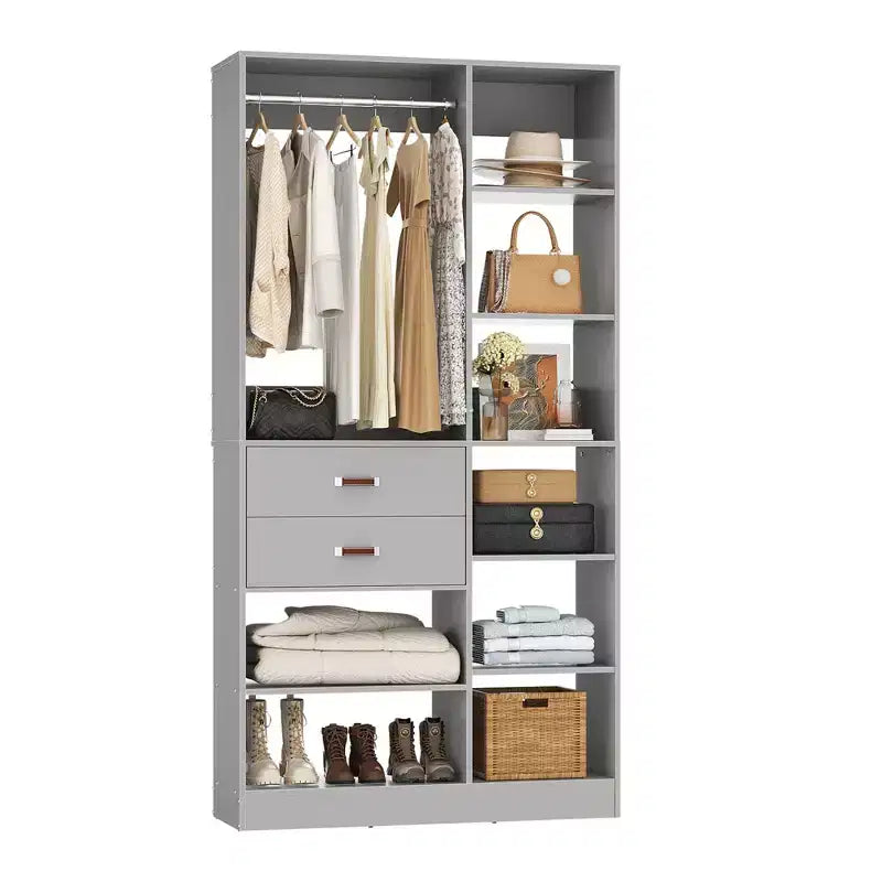 Organisateur de placard autonome beige/gris/blanc – 1, 2 ou 3 unités