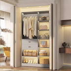 Organisateur de placard autonome beige/gris/blanc – 1, 2 ou 3 unités