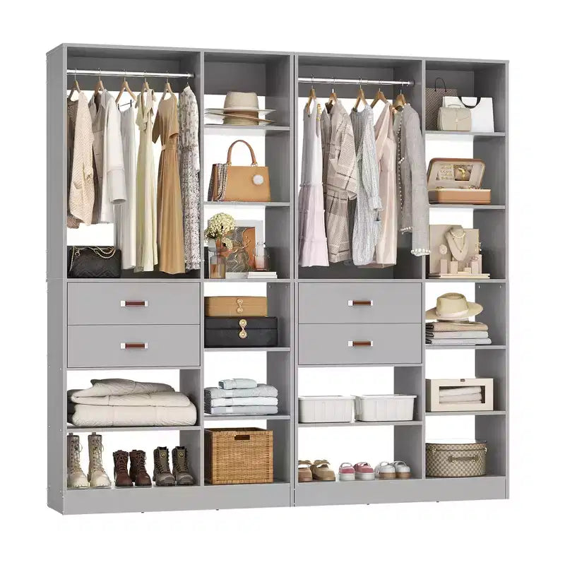 Organisateur de placard autonome beige/gris/blanc – 1, 2 ou 3 unités
