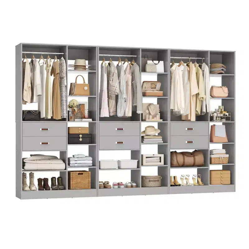 Organisateur de placard autonome beige/gris/blanc – 1, 2 ou 3 unités