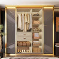 Besiost 40-In Wide Freestanding Closet System with Tower Shelving, Closet Organizer with Wood Drawers