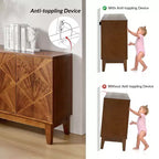 Enfilade Noyer Milieu de Siècle, 152 cm de Large, 4 Portes, Bois