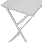 Bureau d'angle en L noir/blanc avec pieds croisés, 157,5 cm, une personne
