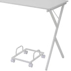 Bureau d'angle en L noir/blanc avec pieds croisés, 157,5 cm, une personne
