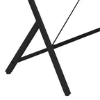 Bureau d'angle en L noir/blanc avec pieds croisés, 157,5 cm, une personne