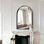 Miroir mural arqué noir, simple, 24x36 po, cadre en métal