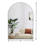 Miroir mural arqué noir, simple, 24x36 po, cadre en métal