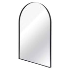 Miroir mural arqué noir, simple, 24x36 po, cadre en métal