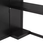 Lit mezzanine noir avec bureau, rangement et lumières LED – Simple/Double, 1 personne
