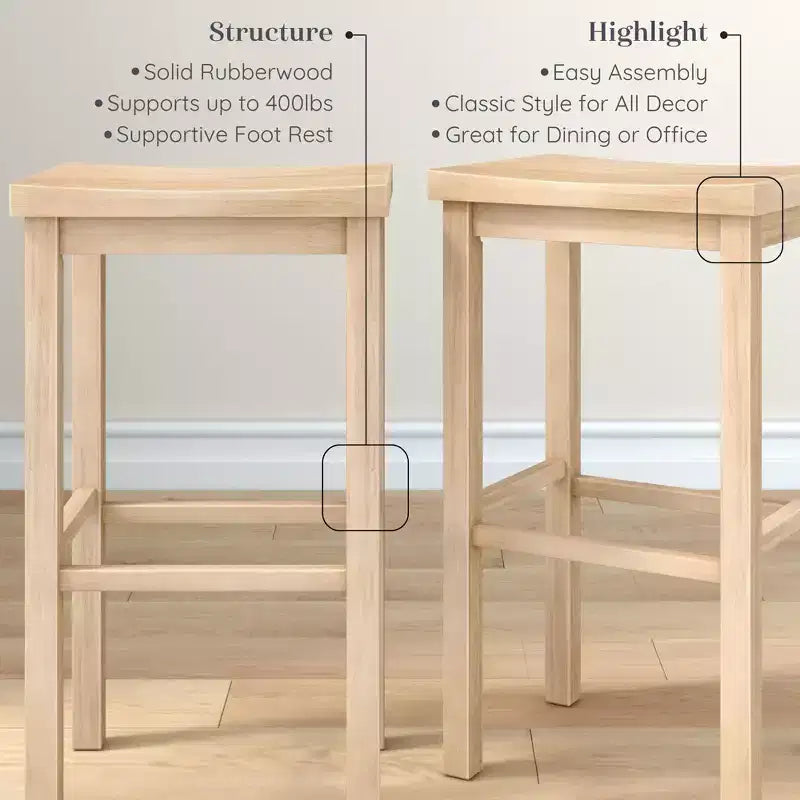 Tabouret de bar sans dossier, Noir / Blond / Noyer / Noyer foncé, 30 po, Lot de 2