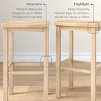Tabouret de bar sans dossier, Noir / Blond / Noyer / Noyer foncé, 30 po, Lot de 2