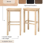 Tabouret de bar sans dossier, Noir / Blond / Noyer / Noyer foncé, 30 po, Lot de 2