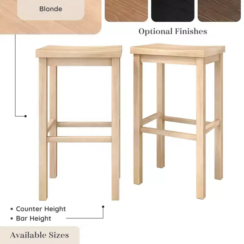 Tabouret de bar sans dossier, Noir / Blond / Noyer / Noyer foncé, 30 po, Lot de 2