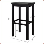 Tabouret de bar sans dossier, Noir / Blond / Noyer / Noyer foncé, 30 po, Lot de 2