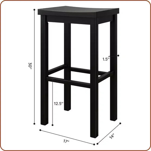 Tabouret de bar sans dossier, Noir / Blond / Noyer / Noyer foncé, 30 po, Lot de 2