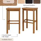 Tabouret de bar sans dossier, Noir / Blond / Noyer / Noyer foncé, 30 po, Lot de 2