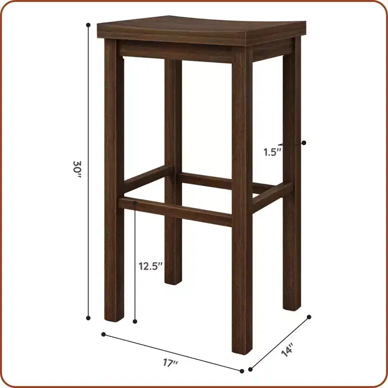 Tabouret de bar sans dossier, Noir / Blond / Noyer / Noyer foncé, 30 po, Lot de 2