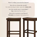 Tabouret de bar sans dossier, Noir / Blond / Noyer / Noyer foncé, 30 po, Lot de 2
