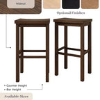 Tabouret de bar sans dossier, Noir / Blond / Noyer / Noyer foncé, 30 po, Lot de 2