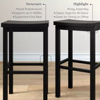 Tabouret de bar sans dossier, Noir / Blond / Noyer / Noyer foncé, 30 po, Lot de 2