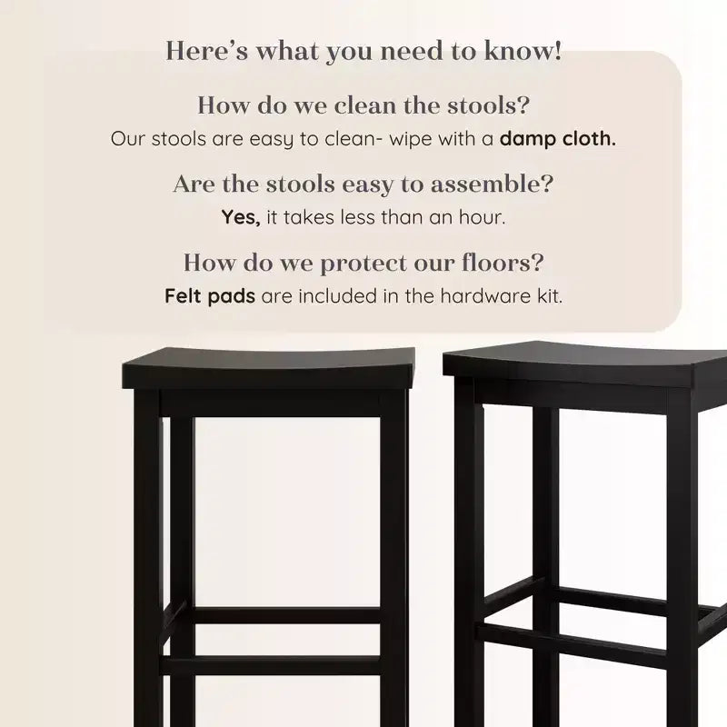 Tabouret de bar sans dossier, Noir / Blond / Noyer / Noyer foncé, 30 po, Lot de 2